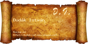 Dudák István névjegykártya